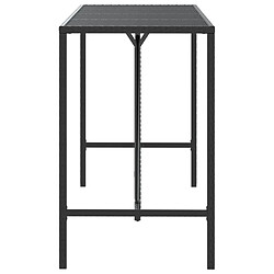 Avis vidaXL Table de bar et dessus en verre noir 180x70x110 cm poly rotin