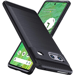 Xeptio Coque brossée noire Google Pixel 7 5G Style Carbon Fiber Antichoc - Accessoires Pochette Case protection