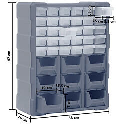 vidaXL Organisateur multi-tiroirs avec 39 tiroirs 38x16x47 cm pas cher