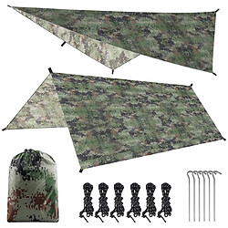 Universal Camouflage extérieur Canopy multifonctionnel imperméable protection solaire Auvent de plage Tente Canopy de plage Sols couverts d'humidité(Vert)