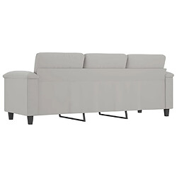 Maison Chic Canapé à 3 places,Canapé droit,Sofa de Salon,Banquette Gris clair 180 cm Tissu microfibre -GKD482249 pas cher