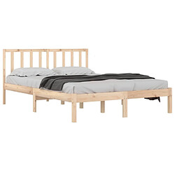 Avis Maison Chic Lit petit double - Cadre de lit,Structure du lit Contemporain pour chambre bois de pin massif 120x190 cm -MN79640