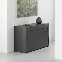 Inside 75 Table console extensible MARVEL PLUS pied métal plateau gris ardoise largeur 120cm