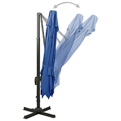 Acheter Helloshop26 Parasol déporté à double toit 300 x 300 cm bleu 02_0008557