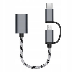 GUPBOO Adaptateur 2 en 1 OTG USB vers USB-C + Micro Adaptateur,JL1847