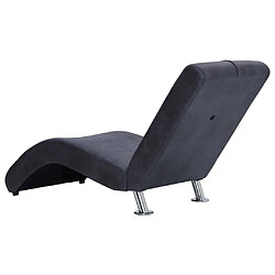 Maison Chic Chaise longue avec oreiller | Bain de soleil Relax | Transat Gris Similicuir daim -GKD25896 pas cher