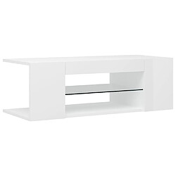 Avis Maison Chic Meubles TV avec lumières LED - Banc TV pour salon blanc brillant 90x39x30 cm -MN15662