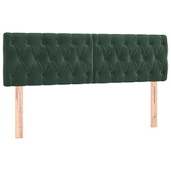 Maison Chic Lot de 2 Têtes de lit design pour chambre - Décoration de lit Vert foncé 72x7x78/88 cm Velours -MN42520