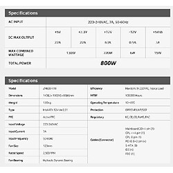 Bloc d'Alimentation Zalman ZM800-TXII 800 W 80 PLUS pas cher