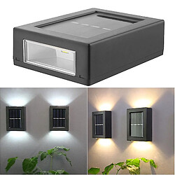 Universal Lampe solaire LED 2pcs/LOT pour l'extérieur Lampe murale étanche intelligente Alimentée par le soleil Jardin Décoration Lampadaire sans fil (lampe chaude)