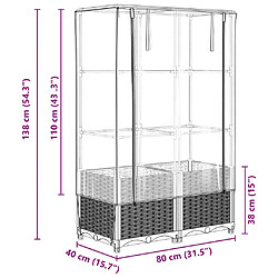 vidaXL Jardinière surélevée avec housse aspect rotin 80x40x138 cm pas cher