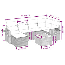 Avis Maison Chic Ensemble à manger d'extérieur 7 pcs avec coussins,Salon de jardin,Mobilier de jardin mélange beige résine tressée -GKD510461