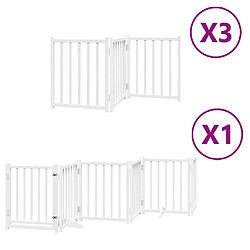 vidaXL Barrière pour chien porte pliable 15 panneaux bois de peuplier