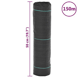 vidaXL Membrane anti-mauvaises herbes noir 0,5x150 m PP pas cher