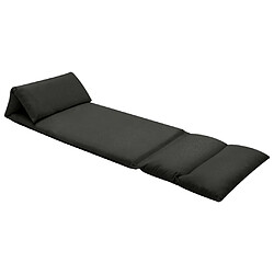 vidaXL Chaise pliable de sol Noir Microfibre