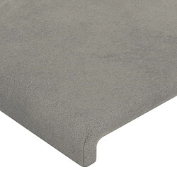 Acheter vidaXL Tête de lit à LED Gris clair 203x16x118/128 cm Velours