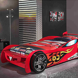 Mes Lit voiture 246,6 x 111 x 66 cm rouge + matelas - CARINO