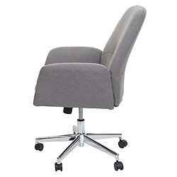 Mendler Chaise de bureau HWC-K23, chaise de bureau chaise pivotante tissu/textile avec accoudoirs ~ gris