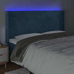 Acheter Maison Chic Tête de lit scandinave à LED,meuble de chambre Bleu foncé 203x16x118/128 cm Velours -MN67879