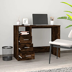 Avis Maison Chic Bureau solide,Table de travail,Bureau d'ordinateur avec tiroirs Chêne fumé 102x50x76 cm Bois d'ingénierie -GKD72633