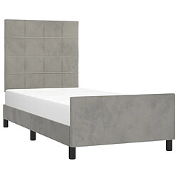 Avis Maison Chic Lit adulte - Cadre Structure de lit avec tête de lit Contemporain Gris clair 80x200 cm Velours -MN43969