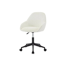 Acheter Vente-Unique Chaise de bureau - Tissu bouclette - Blanc ivoire - Hauteur réglable - NAODY