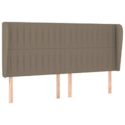 vidaXL Tête de lit avec oreilles Taupe 163x23x118/128 cm Tissu