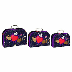 Set de boîtes décoratives DKD Home Decor Métal Carton (3 pcs) (28 x 9.5 x 20 cm)