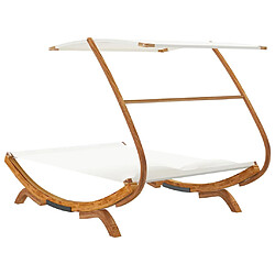 Acheter vidaXL Lit repos avec auvent 165x203x138 cm Bois courbé massif Crème