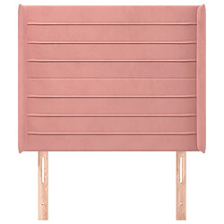 Avis Maison Chic Tête de lit scandinave avec oreilles,meuble de chambre Rose 93x16x118/128 cm Velours -MN69166