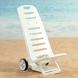 Avis Chaise de Plage Aktive Blanc roues 40 x 84 x 44 cm (2 Unités)