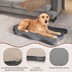 Helloshop26 Grand lit pour chien en mousse à mémoire avec housse amovible et fond antidérapant coussin orthopédique pour chien gris 20_0006952