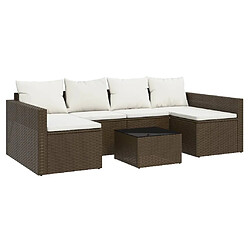 Maison Chic Salon de jardin 2 pcs avec coussins - Table et chaises d'extérieur - Mobilier/Meubles de jardin Moderne Marron Résine tressée -MN96045