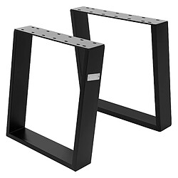 ML DESIGN MODERN LIVING Set 2x pieds de table 80 degrés châssis de table noir design industriel 40x43 cm