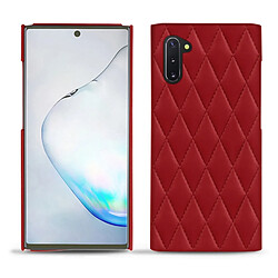 Coque cuir Samsung Galaxy Note10 - Coque arrière - Rouge - Couture ( Nappa - Pantone #d50032 ) - NOREVE