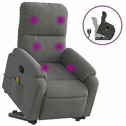 Maison Chic Fauteuil Relax pour salon, Fauteuil inclinable de massage gris foncé tissu microfibre -GKD81186