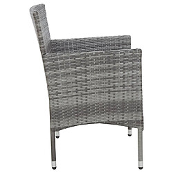 Acheter Maison Chic Salon de jardin 4 pcs + coussins - Mobilier/Meubles de jardin - Table et chaises d'extérieur Résine tressée Gris -MN54816