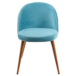 Mendler 4x chaise de salle à manger HWC-D53, fauteuil, style rétro années 50, en velours ~ bleu turquoise