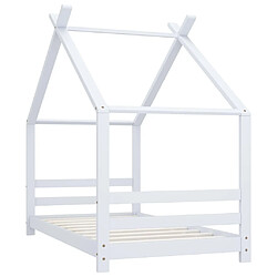 Maison Chic Lit d'Enfant Chambre - Cadre de lit pour enfant Blanc Bois de pin massif 80x160 cm -MN61283