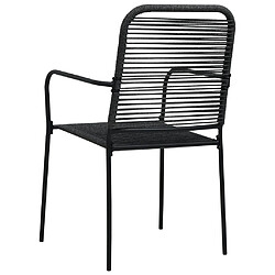 Acheter vidaXL Chaises de jardin lot de 2 Corde en coton et acier Noir