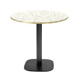 Restootab Table Ø70cm - modèle Round terrazzo cassata chants laiton