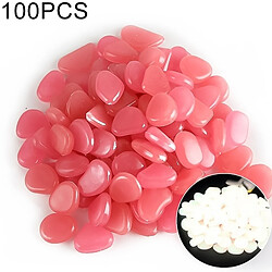 Wewoo décoration de maison 100 PCS brillent dans les cailloux du jardin sombre pour allées et la plantes Pierres lumineuses (rose)