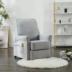 vidaXL Fauteuil de massage Gris clair Tissu