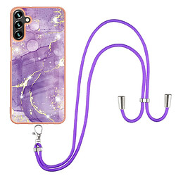 Coque en TPU antichoc, IML IMD, marbre électroplaqué Violet 002 pour votre Samsung Galaxy A13 5G