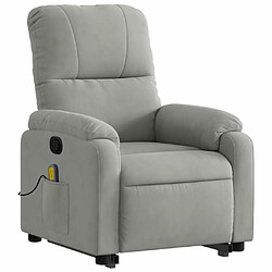 Avis Maison Chic Fauteuil Relax pour salon, Fauteuil inclinable de massage gris clair tissu microfibre -GKD13245