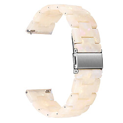 Bracelet en résine 20 mm avec boucle, blanc fluorescent pour votre Garmin Vivomove 3/Garminmove 3