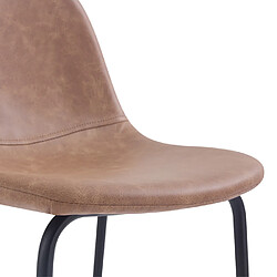 Avis Rendez Vous Deco Chaise de bar Henrik en cuir synthétique marron clair 75 cm (lot de 2)