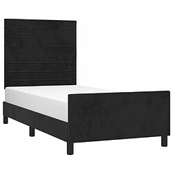 Avis Maison Chic Lit adulte - Cadre Structure de lit avec tête de lit Contemporain Noir 80x200 cm Velours -MN18848