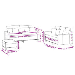 vidaXL Ensemble de canapés 3 pcs avec coussins Vert foncé Velours pas cher