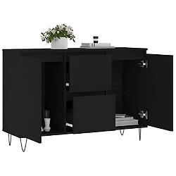 Acheter Maison Chic Commode Buffet - Meuble de rangement noir 104x35x70 cm bois d’ingénierie -GKD65920